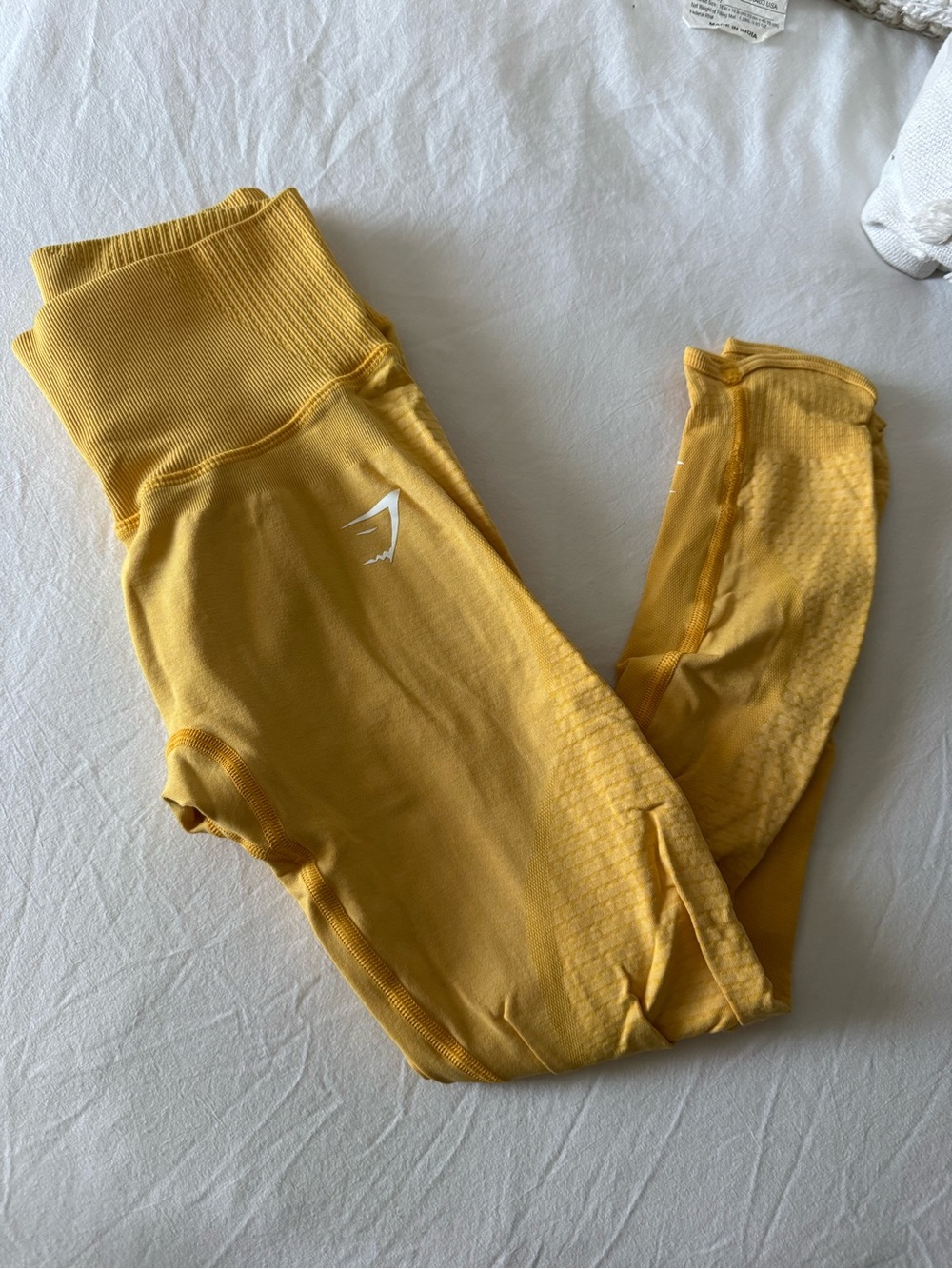 Gymshark Kids Yellow High-Waist Leggings with Logo